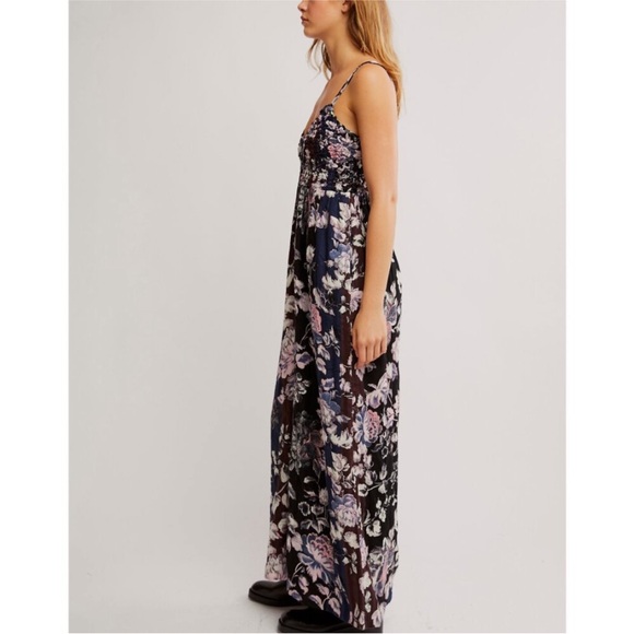 FREE PEOPLE Melrose Jumpsuit Midnight Garden Combo - Picture 2 of 10